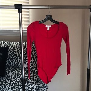 Forever 21 Low- Neck Long Sleeve Bodysuit